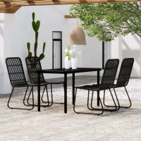 vidaXL 5-tlg. Garten-Essgruppe Schwarz