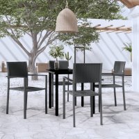 vidaXL 5-tlg. Garten-Essgruppe Schwarz