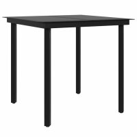 vidaXL 3-tlg. Garten-Essgruppe mit Kissen Braun und Schwarz