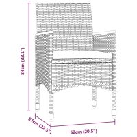 vidaXL 5-tlg. Garten-Essgruppe mit Kissen Grau und Schwarz