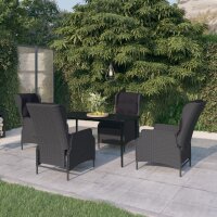 vidaXL 5-tlg. Garten-Essgruppe Dunkelgrau