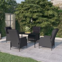 vidaXL 5-tlg. Garten-Essgruppe Dunkelgrau