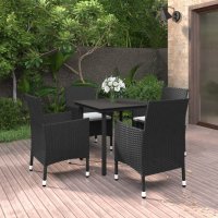 vidaXL 5-tlg. Garten-Essgruppe mit Auflagen Poly Rattan...