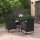 vidaXL 5-tlg. Garten-Essgruppe mit Auflagen Poly Rattan und Glas