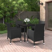 vidaXL 5-tlg. Garten-Essgruppe mit Auflagen Poly Rattan...