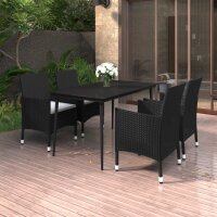 vidaXL 5-tlg. Garten-Essgruppe mit Auflagen Poly Rattan...