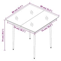 vidaXL 3-tlg. Garten-Essgruppe mit Kissen Poly Rattan und Glas