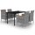 vidaXL 5-tlg. Garten-Essgruppe mit Auflagen Poly Rattan und Glas
