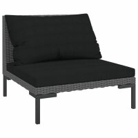 vidaXL 7-tlg. Garten-Lounge-Set mit Kissen Poly Rattan Dunkelgrau