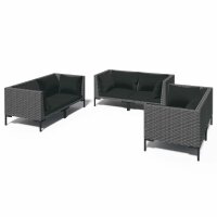 vidaXL 6-tlg. Garten-Lounge-Set mit Auflagen Poly Rattan...