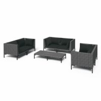 vidaXL 7-tlg. Garten-Lounge-Set mit Kissen Poly Rattan...