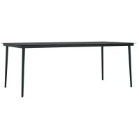 vidaXL Garten-Esstisch Schwarz 200x100x74 cm Stahl und Glas