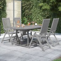 vidaXL 5-tlg. Garten-Essgruppe Massivholz Akazie