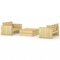 vidaXL 3-tlg. Garten-Lounge-Set Massivholz Kiefer...