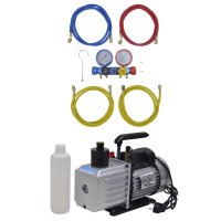 vidaXL Vakuumpumpe mit 4-Wege-Verteiler-Manometer Set...
