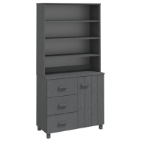 vidaXL Highboard HAMAR Massivholz Kiefer Dunkelgrau