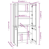 vidaXL Highboard HAMAR Massivholz Kiefer Honigbraun