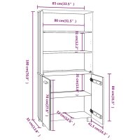 vidaXL Highboard HAMAR Massivholz Kiefer Honigbraun