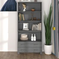 vidaXL Highboard HAMAR Massivholz Kiefer Dunkelgrau