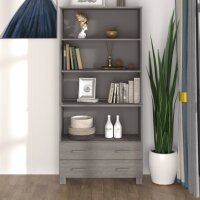 vidaXL Highboard HAMAR Massivholz Kiefer Hellgrau