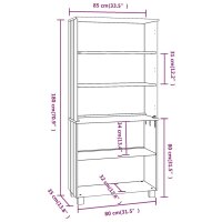 vidaXL Highboard HAMAR Massivholz Kiefer Honigbraun