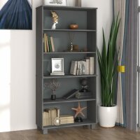 vidaXL Highboard HAMAR Massivholz Kiefer Dunkelgrau