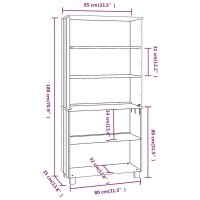 vidaXL Highboard HAMAR Massivholz Kiefer Dunkelgrau