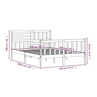 vidaXL Massivholzbett Schwarz 140x200 cm