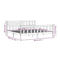 vidaXL Massivholzbett Honigbraun 200x200 cm