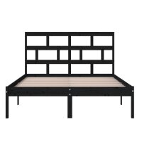 vidaXL Massivholzbett Schwarz 150x200 cm 5FT King Size