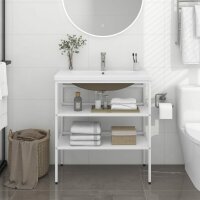 vidaXL Badezimmer-Waschtischgestell mit Waschbecken...