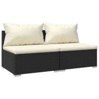 vidaXL 2-tlg. Garten-Lounge-Set mit Kissen Poly Rattan...