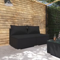 vidaXL 2-tlg. Garten-Lounge-Set mit Kissen Poly Rattan...