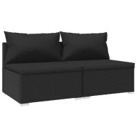 vidaXL 2-tlg. Garten-Lounge-Set mit Kissen Poly Rattan...