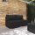 vidaXL 2-tlg. Garten-Lounge-Set mit Kissen Poly Rattan Schwarz