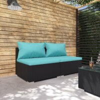 vidaXL 2-tlg. Garten-Lounge-Set mit Kissen Poly Rattan...