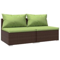 vidaXL 2-tlg. Garten-Lounge-Set mit Kissen Poly Rattan Braun