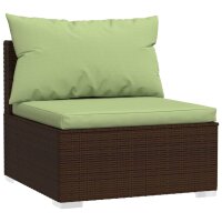 vidaXL 2-tlg. Garten-Lounge-Set mit Kissen Poly Rattan Braun