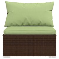 vidaXL 2-tlg. Garten-Lounge-Set mit Kissen Poly Rattan Braun