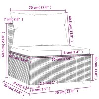 vidaXL 2-tlg. Garten-Lounge-Set mit Kissen Poly Rattan Braun