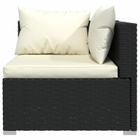 vidaXL 4-tlg. Garten-Lounge-Set mit Kissen Poly Rattan Schwarz