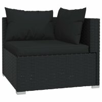 vidaXL 4-tlg. Garten-Lounge-Set mit Kissen Poly Rattan Schwarz