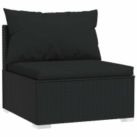 vidaXL 4-tlg. Garten-Lounge-Set mit Kissen Poly Rattan Schwarz