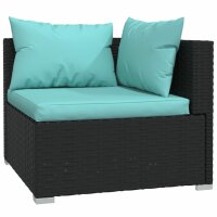 vidaXL 4-tlg. Garten-Lounge-Set mit Kissen Poly Rattan Schwarz