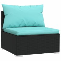 vidaXL 4-tlg. Garten-Lounge-Set mit Kissen Poly Rattan Schwarz