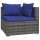 vidaXL 4-tlg. Garten-Lounge-Set mit Kissen Poly Rattan Grau