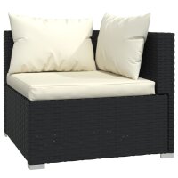 vidaXL 5-tlg. Garten-Lounge-Set mit Kissen Poly Rattan Schwarz