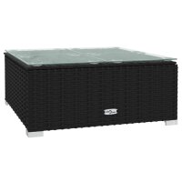 vidaXL 5-tlg. Garten-Lounge-Set mit Kissen Poly Rattan Schwarz