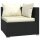 vidaXL 5-tlg. Garten-Lounge-Set mit Kissen Poly Rattan Schwarz