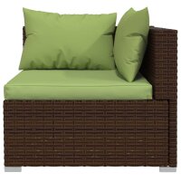 vidaXL 5-tlg. Garten-Lounge-Set mit Kissen Poly Rattan Braun